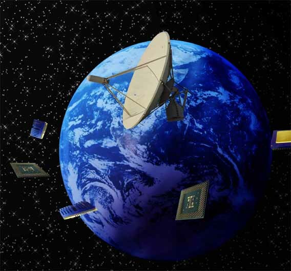 Netzwerke im Weltraum auf Satellitenbasis sind bestens geeignet, selbstkonfigurierend Datenkommunikationsaufgaben zu übernehmen.