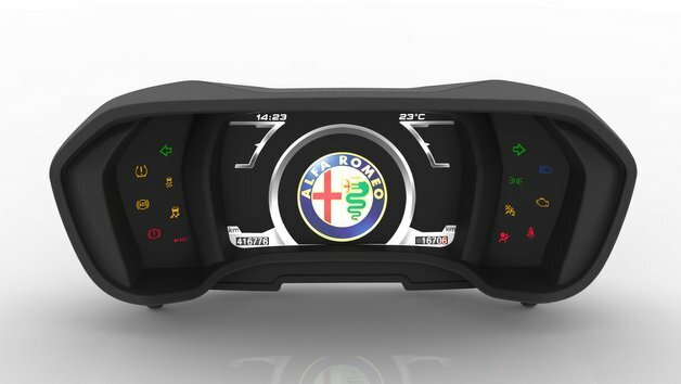 Cockpit-Display im Alfa Romeo 4C.