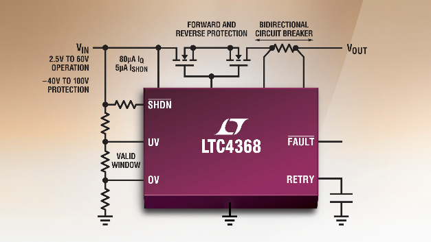 Controller für einen bidirektionalen elektronischen Schutzschalter.