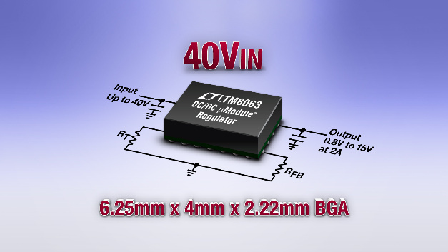 Der 2A-Silent-Switcher-µModule-Regler benötigt nur vier externe Bauteile.